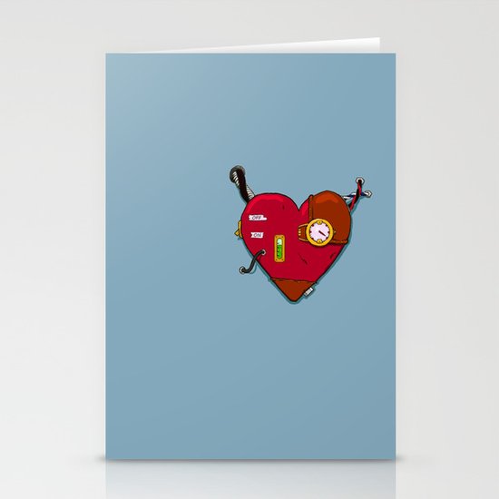 Robot Heart Stationery Cards