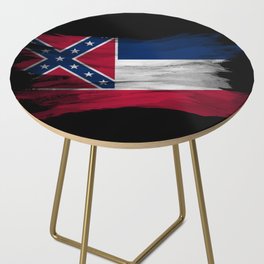 Mississippi state flag brush stroke, Mississippi flag background Side Table