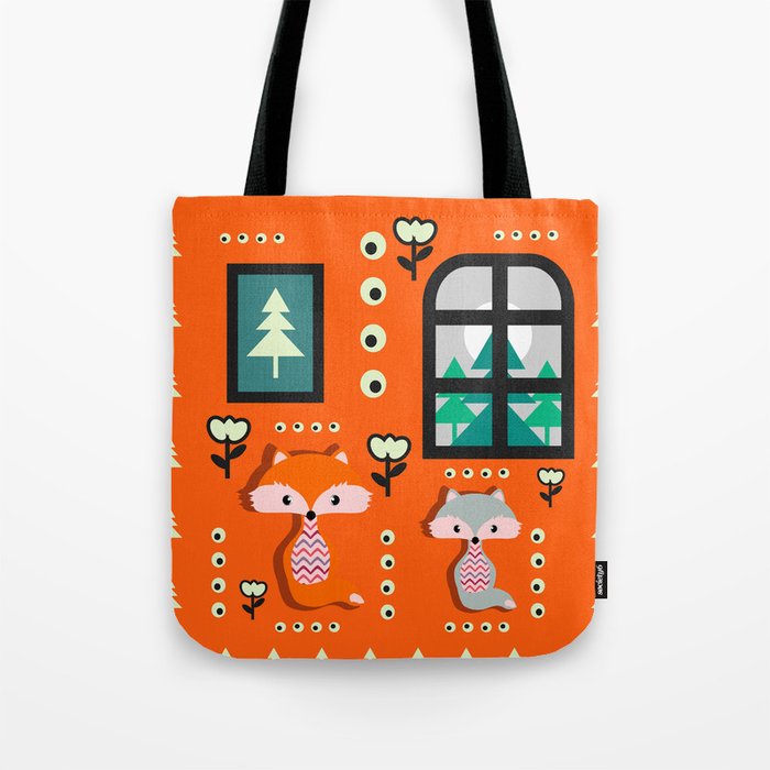 Little foxes waiting for Santa Tote Bag