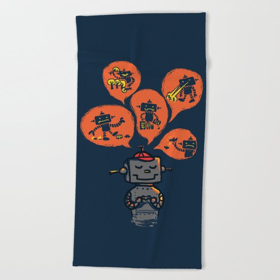 When I grow up - an evil robot dream Beach Towel