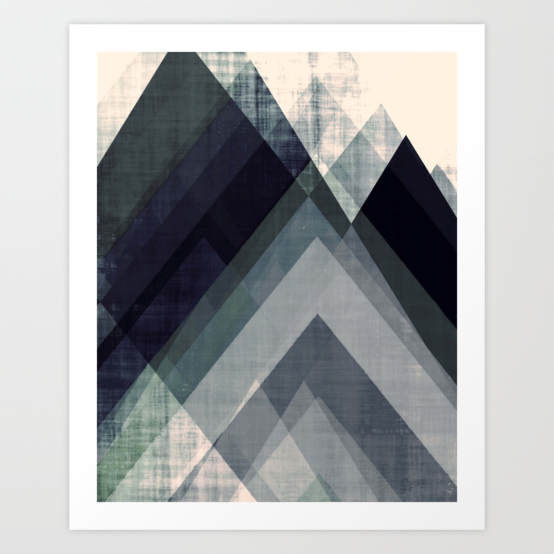 Mountain Art Geometric Art Contemporary Art Print Modern Art Print Colorful Wall Art Midcentury Art Print By Amylighthall Society6