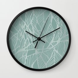 Abstract line art in light green Wall Clock
