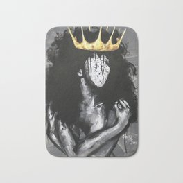 Naturally Queen IV Badematte | Queen, Crown, Bloodworth, Naturalhair, Blackgirl, Donice, Dacre8Iveone, Blackandwhite, Black, Painting 
