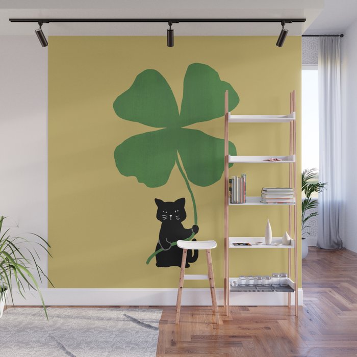 Cat with clover Art Print by Picomodi | Society6