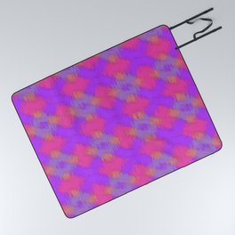 Purple Modern Ikat Pattern Picnic Blanket