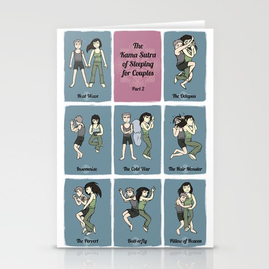 The Kama Sutra of Sleeping for Couples Part 2 Stationery Cards