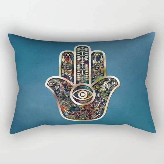 Hamsa Mosaic Rectangular Pillow