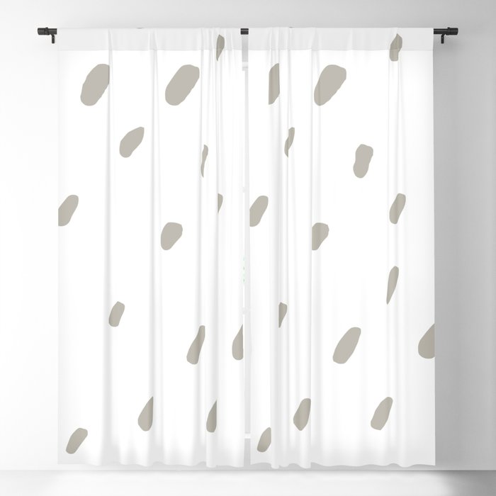 Taupe and White Blot Spots - Polka Dot Pattern Pairs DE 2022 Trending Color Reclaimed Wood DET625 Blackout Curtain