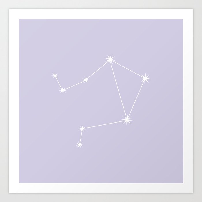 LIBRA Lavender Purple – Zodiac Astrology Star Constellation Art Print