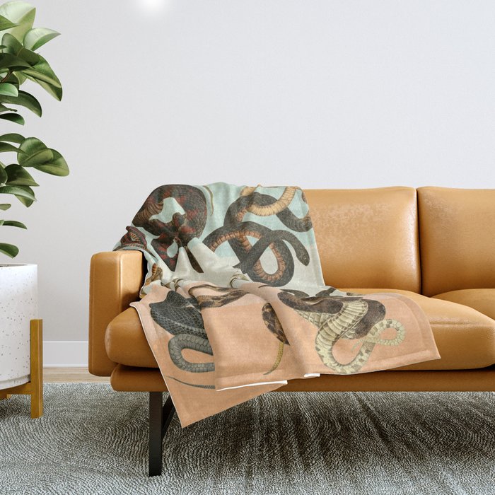 snake predator frog Throw Blanket