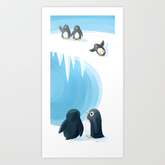 Penguin Playground Art Print