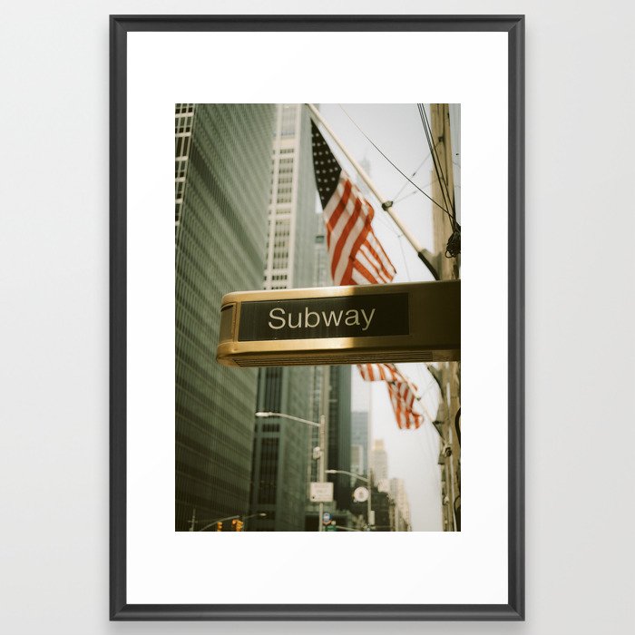 New York Subway Sign Framed Art Print