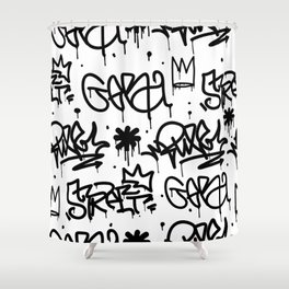 Crowns & Graffiti pattern Shower Curtain