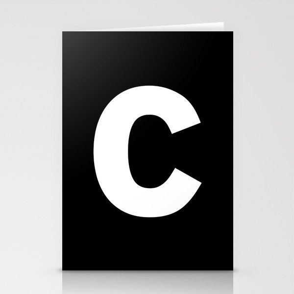 letter C (White & Black) Stationery Cards