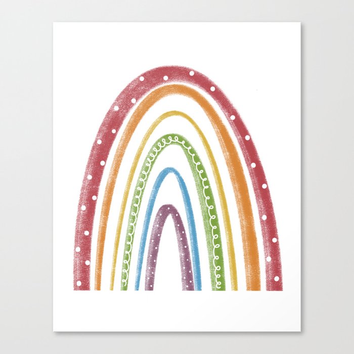 bright chalk rainbow Canvas Print