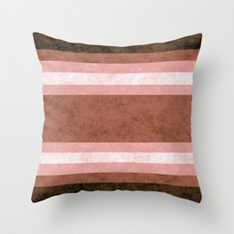 Grunge Stripes Simple Modern Minimal Pattern - Tan Rusty Brown Throw Pillow