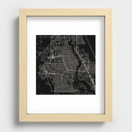 USA, Port St. Lucie - Black and White City Map Recessed Framed Print