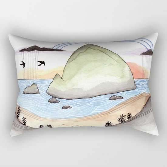 Haystack Rock Rectangular Pillow