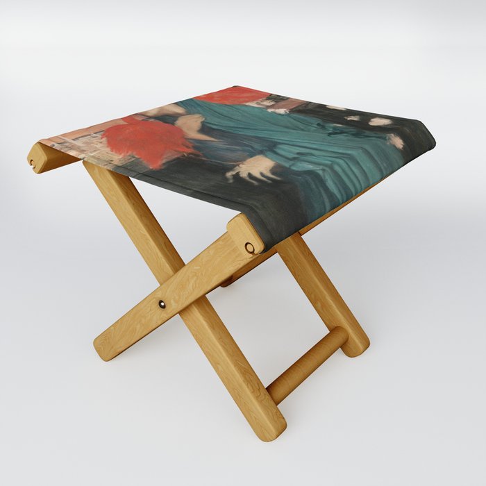 Edgar Degas Vintage Painting x Young Woman with Ibis Folding Stool