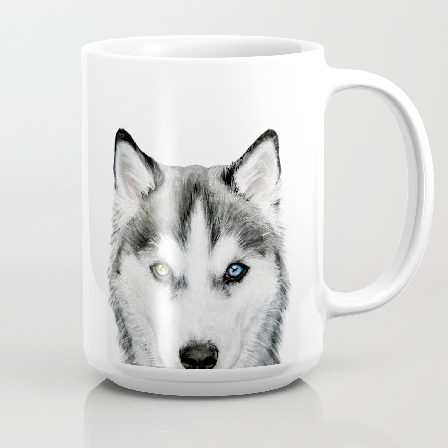 Siberian Husky Dog With Two Eye Color Dog Illustration Original