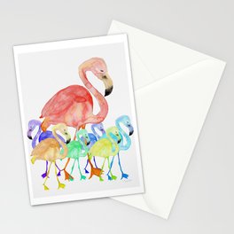 Family of Flamingos Watercolor Stationery Card