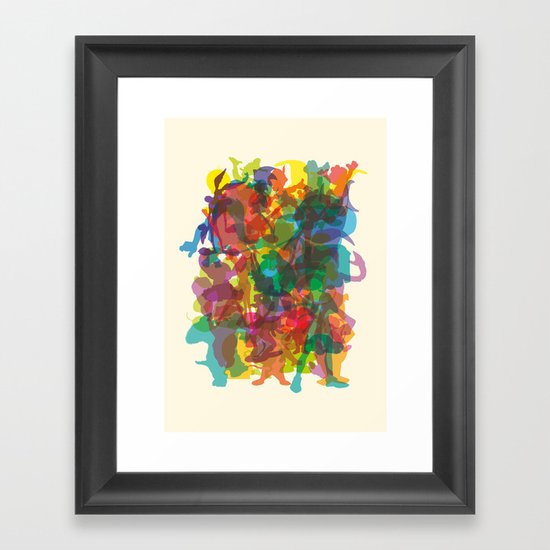 50 famous characters (solid) Framed Art Print