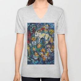 Marc Chagall Fleurs V Neck T Shirt