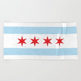 City of Chicago Flag Beach Towel