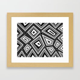 Abstract black geometrical shapes Framed Art Print
