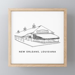 Cafe du Monde New Orleans Sketch Framed Mini Art Print