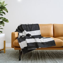 Black & White Paint Stripes by Friztin Throw Blanket