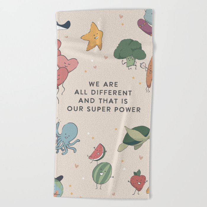 Affirmation Characters - Superpower Beach Towel
