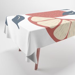 Retro vintage strawberry & orange Shapes Design 04, Modern Art V2 Tablecloth
