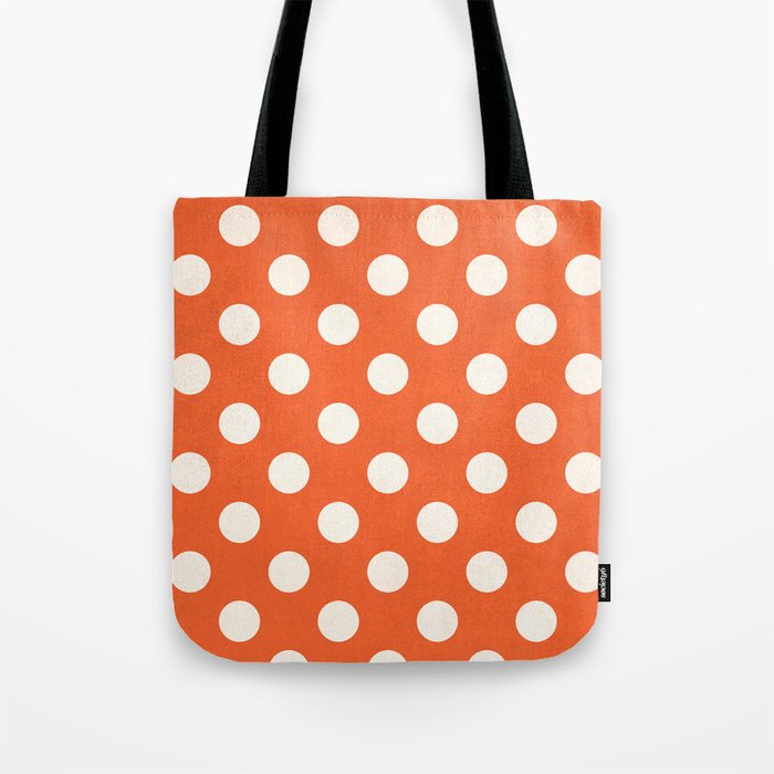 Orange Dotted Print  Tote Bag