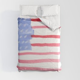 American Flag 4th of July watercolor design Comforter