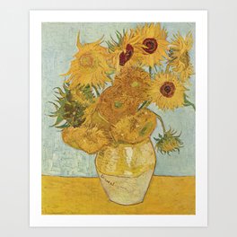 Vase with Twelve Sunflowers, Van Gogh Art Print