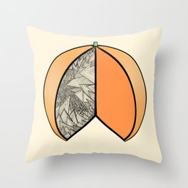 spiky orange Throw Pillow