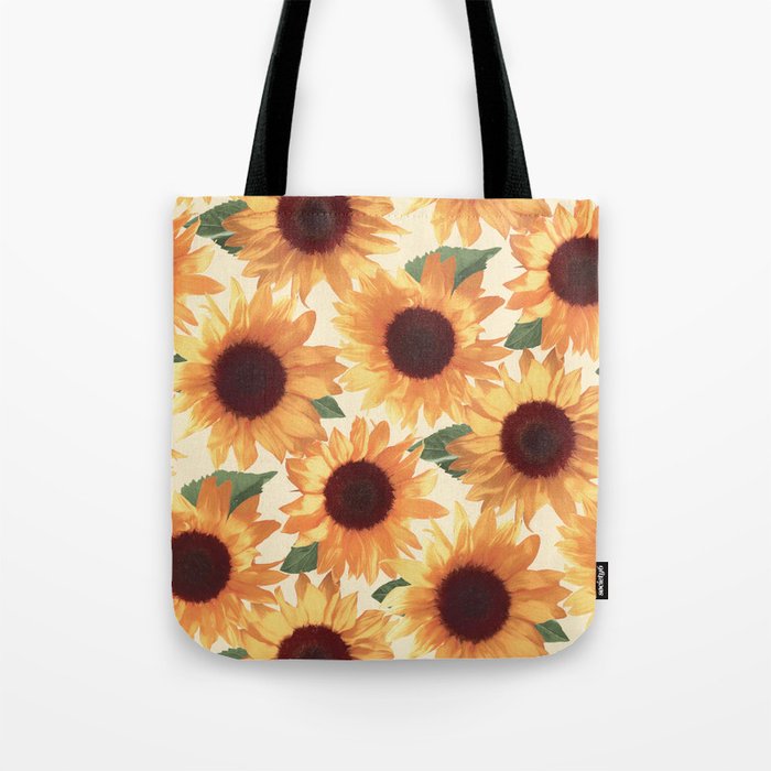 Happy Orange Sunflowers Tote Bag