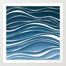 Deep Blue Ocean Waves Art Print