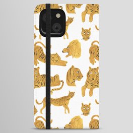 Tiger Lion Cheetah iPhone Wallet Case | Boho, Bigcat, Minimal, Cheetah, Tigers, Tiger, Mod, Ink, Watercolor, Painting 