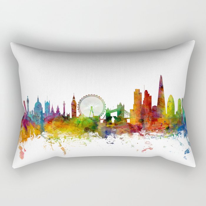 London England Skyline Cityscape Rectangular Pillow