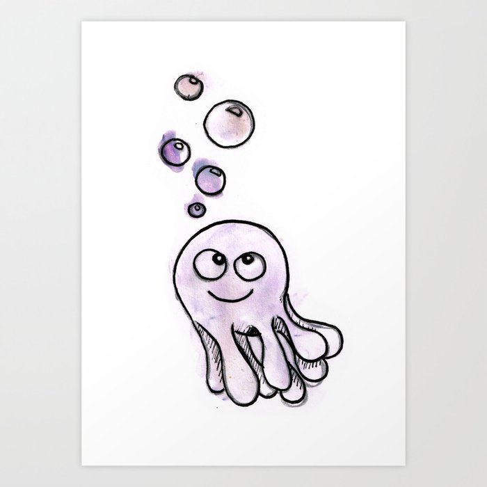 Dreaming Octopus Art Print