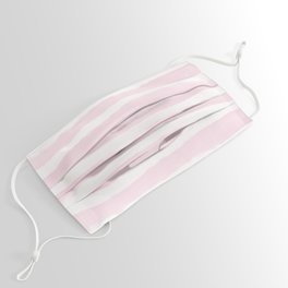 Pink handpainted stripes on clear white Face Mask