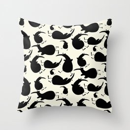 Playful Ibis Shadow on Cream Pattern Throw Pillow