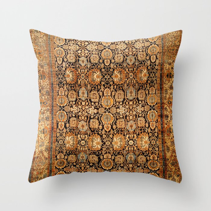 Antique Persian Malayer Rug Print Throw Pillow