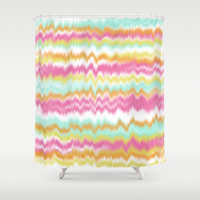 Candy Colored Sound Waves Shower Curtain