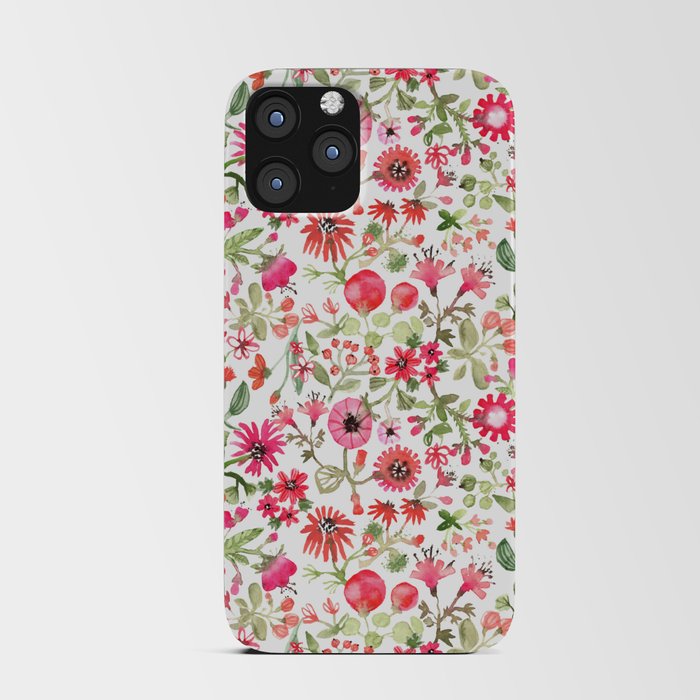 Red Flowers iPhone Card Case