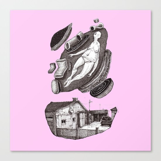 house, and invasion Canvas Print