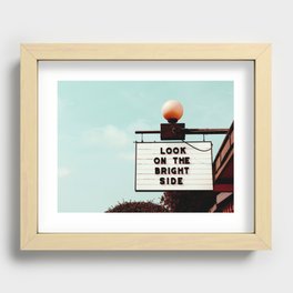 Look on The Bright Side Marquee Sign, Austin Motel, Austin, Texas Recessed Framed Print