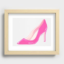 Pastel Pink High Heel Shoes Recessed Framed Print
